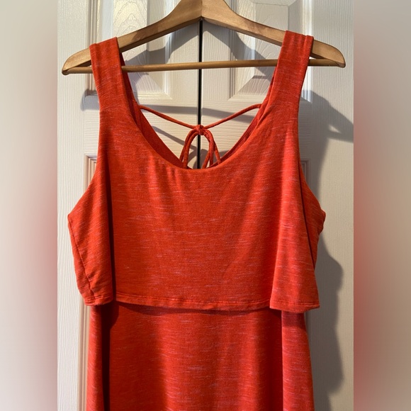 Cabi #5972~Weekend Dress~Stunning Sunset Orange~Scoop Neck~Back Tie Detailing - Picture 4 of 11